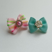 Laço P - Flor com Brilhinhos - Pacote com 50und