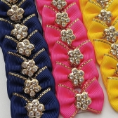 Laço P - Flor Dourada - Pacote com 30und