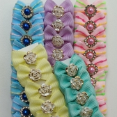 Laço P - Flor com Brilhinhos - Pacote com 50und