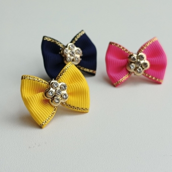 Laço P - Flor Dourada - Pacote com 30und