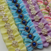 Laço P - Flor com Brilhinhos - Pacote com 50und