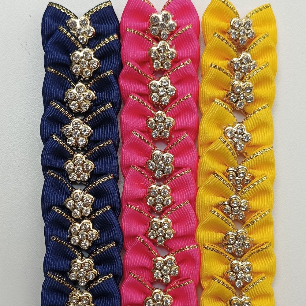 Laço P - Flor Dourada - Pacote com 30und