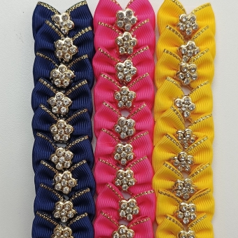 Laço P - Flor Dourada - Pacote com 30und