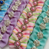 Laço P - Flor com Brilhinhos - Pacote com 50und